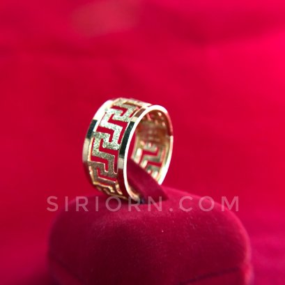 แหวนทองคำแท้ 96.5% ลายบ่อฉลุลวดลายจีน