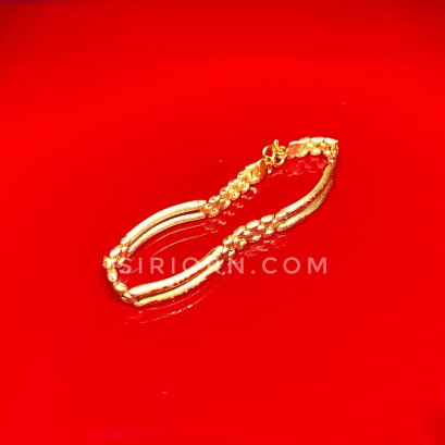 สร้อยข้อมือทองคำแท้ 96.5% ลายเลทกระบองคู่