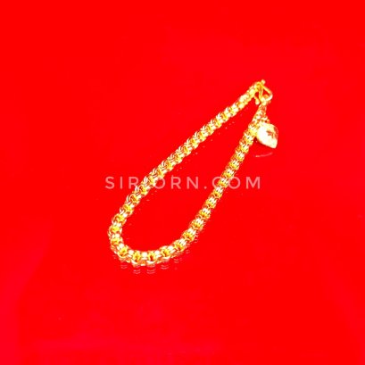 สร้อยข้อมือทองคำแท้ 96.5% ลายผ่าหวายซีดีคู่