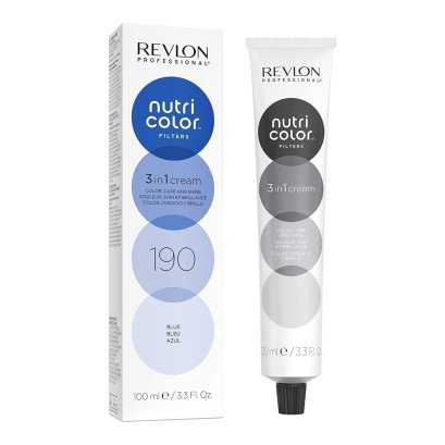 REVLON PROFESSIONAL NUTRI COLOR FILTERS 190 BLUE ,100 ML. ทรีทเม้นท์เพิ่มประกายสีผม สีฟ้า