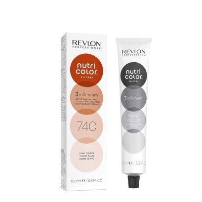 REVLON PROFESSIONAL NUTRI COLOR FILTERS 740 LIGHT COPPER  ,100 ML. ทรีทเม้นท์เพิ่มประกายสีผม สีทองแดงอ่อน