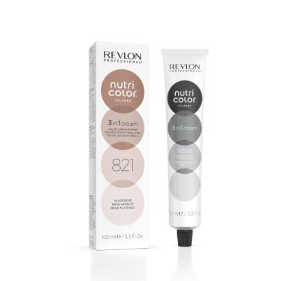 REVLON PROFESSIONAL NUTRI COLOR FILTERS 821 LIGHT BLONDE IRISE&#039;  ASH  ,100 ML. ทรีทเม้นท์เพิ่มประกายสีผม สีบลอนด์อ่อนไอริเซ่แอช