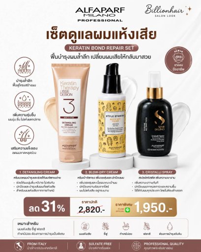 Alfaparf Hair care set 3 ชุดดูแลเส้นผม บำรุง+กันความร้อน+สเปรย์เงา