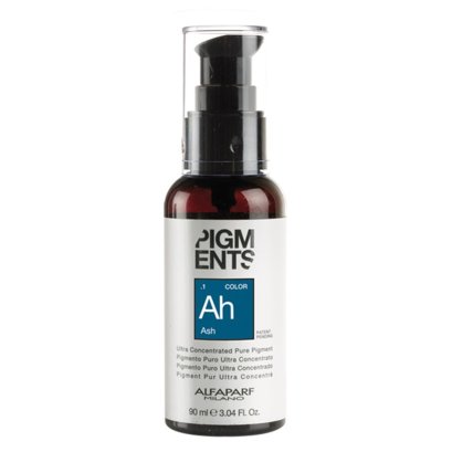 Alfaparf Pigment .1 Ashแม่สีชนิดน้ำสีน้ำเงิน ใช้สำหรับฆ่าเม็ดสีส้ม ป้องกันการติดสีส้มหรือสีแดง