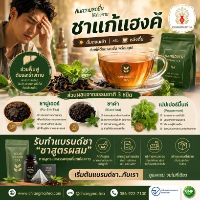 ชาแก้แฮงค์ (Hangover Blend Tea) ชาสมุนไพรสูตรผสม Herbal Tea หลังดื่มสังสรรค์