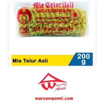 Mie Telor Asli Cap Atoom Bulan / Dry Yellow Egg Noodles 200 gram