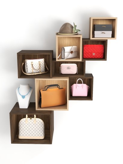 ตู้และชั้นแขวนผนัง สไตล์ BoxBox ตู้ชั้นโชว์ 8 ใบ คละไซส์ คละสีตามภาพ สามารถจัดเรียงแบบตามที่ต้องการได้