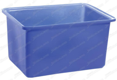Plastic Box ถังพลาสติกหล่อผนังชั้นเดียว ทรงเหลี่ยม  พร้อมฝาสีน้ำเงิน 200 ลิตร 