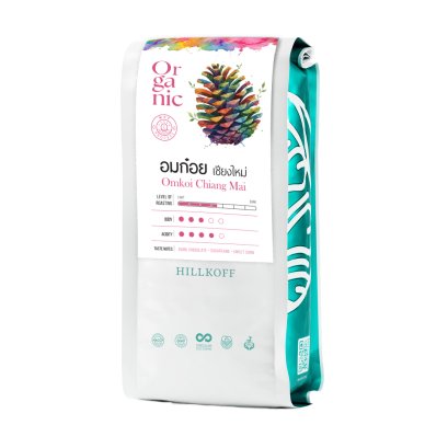 Organic Omkoi Arabica coffee Chiang Mai เมล็ดกาแฟคั่วอราบิก้า 100% อมก๋อย จ.เชียงใหม่ Single Origin ขนาด 250 g