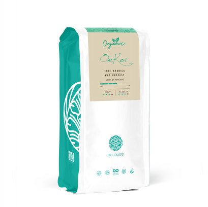 Omkoi Organic (Medium Roast) เมล็ดกาแฟคั่วอราบิก้า อมก๋อยออแกนิคแท้ 100% ตรา ฮิลล์คอฟฟ์ 250g.