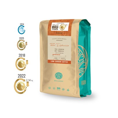 Thai Espresso Roast (Medium Roast)เมล็ดกาแฟคั่วอราบิก้าแท้ 100% ตรา ฮิลล์คอฟฟ์  500g.