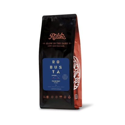 Ratika Robusta Italian Roast  (Medium Roast) เมล็ดกาแฟคั่วราติก้า โรบัสต้า 250g