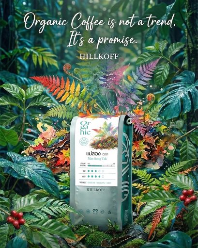 Organic Mae Song Arabica coffee Tak เมล็ดกาแฟคั่วอราบิก้า 100% แม่สอง จ.ตาก Single Origin ขนาด 250 g