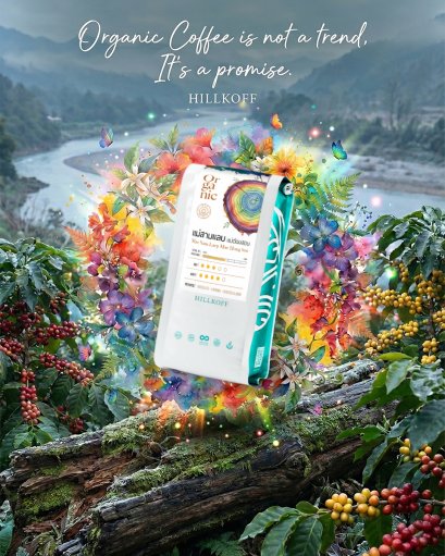 Organic Mae Sam Laep Arabica coffee Mae Hong Son เมล็ดกาแฟคั่วอราบิก้า 100% แม่สามแลบ จ.แม่ฮ่องสอน Single Origin ขนาด 250 g