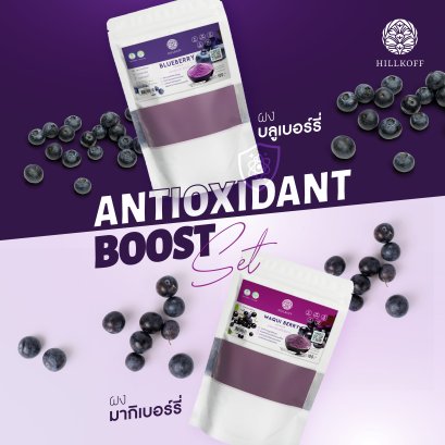 Set ผงสุขภาพ Antioxidant Boost ผงผักผลไม้ บลูเบอร์รี่ (Blueberry) มากิเบอร์รี่ (Maquiberry)