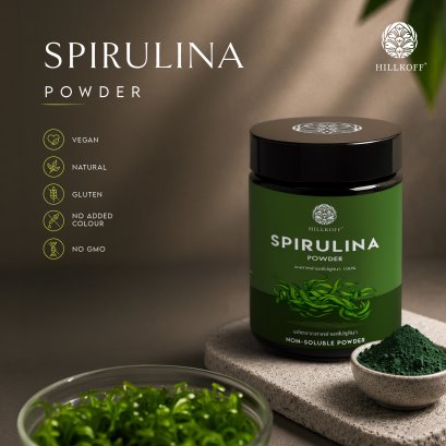 ผงสาหร่ายสไปรูลิน่า 100% Spirulina Powder ผงผลไม้ ผงผัก เพื่อสุขภาพ ขนาด 100 กรัม
