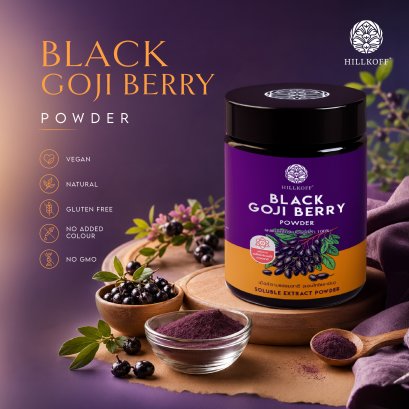 ผงโกจิเบอร์รี่สีดำ ผงเก๋ากี้ดำ 100% Black Goji Berry Powder ผงผลไม้ ผงผัก เพื่อสุขภาพ ขนาด 100 กรัม