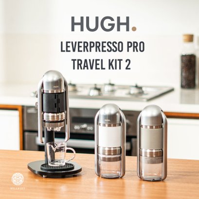 HUGH. LEVERPRESSO PRO TRAVEL KIT 2 (PRO STAND) | WHITE & BLACK Color