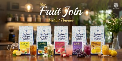 Fruit Join Instant Powder ผงชาสำเร็จรูป ชาพร้อมชงดื่ม ผงชาผลไม้ น้ำผึ้งมะนาว องุ่นเคียวโฮ ลิ้นจี่พีช ชาเขียวมะลิ 3 in 1
