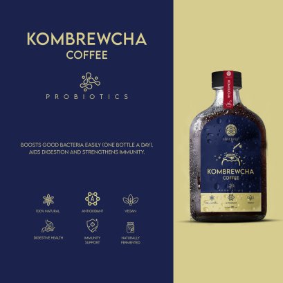Kombrewcha คอมบริวชะ 180 ml ชาหมักผสมกาแฟสกัดเย็น