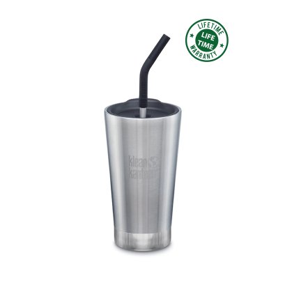 Klean Kanteen 16 oz. Tumbler Vacuum Insulated with Straw Lid Sliver