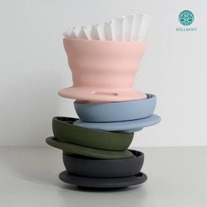 Collapsible Silicone Coffee Dripper ดริปเปอร์ ซิลิโคน พับได้ V60 2-4 Cups คุณภาพสูง กรวยดริปกาแฟ
