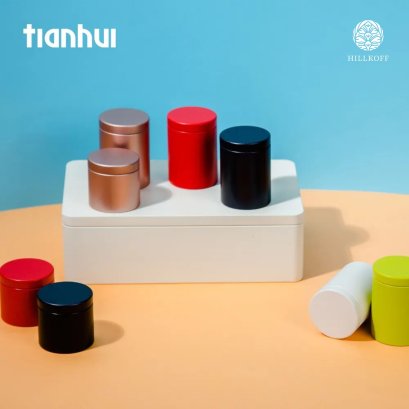 Round Tin Canister 47 series กระป๋องขนาดพกพา กระปุก ทรงกระบอก สำหรับใส่ ชา กาแฟ แข็งแรงทนทาน ปิดสนิท สูญญากาศ ถนอมคุณภาพวัตถุดิบ