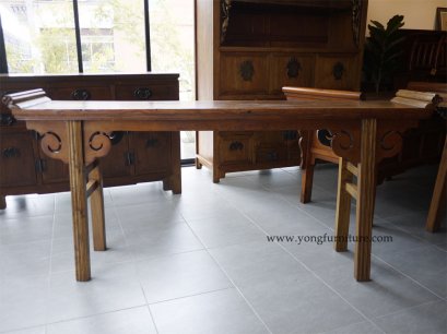 Plank Top Altar Table with Everted Ends