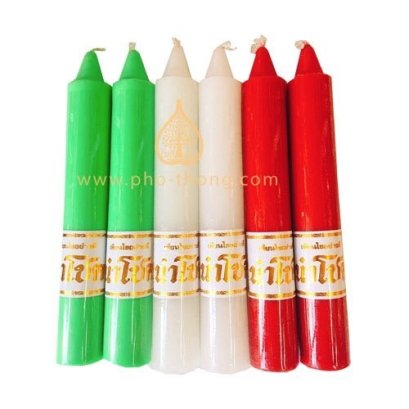 เทียนคู่ (เขียว / ขาว / แดง)