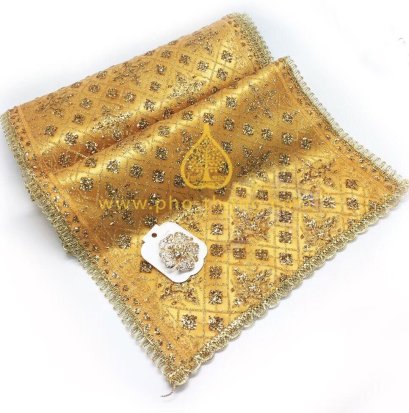 ผ้าห่มพระประธาน (ผ้าเลื่อมทอง เกรดพรีเมี่ยม)