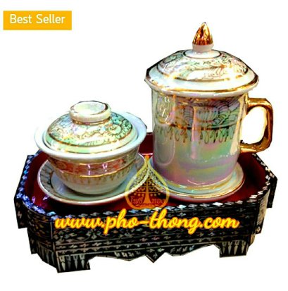 ชุดน้ำชา-ลายรดน้ำทอง(คชสาร)(copy)