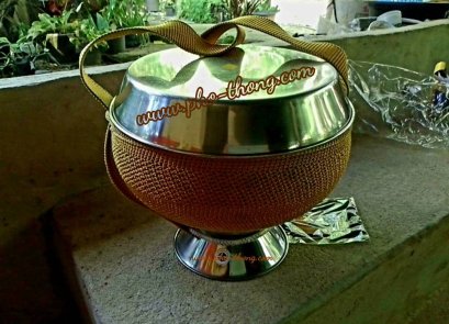 บาตรเปล่า-สแตนเลสแท้100% (พร้อมฝา และขา)