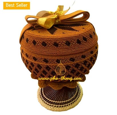 บาตรสแตนเลสแท้100%ครบชุด(ขาหวายดี พร้อมเครื่องบวช) + ถลกบาตรไนล่อน(งานถักด้วยมือ)(copy)