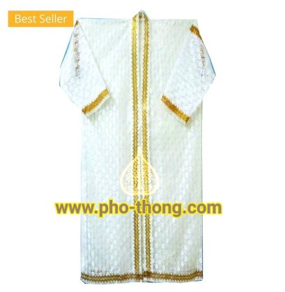 เสื้อคลุมนาค (ลูกไม้-ขลิบทอง) ลูกไม้โปร่ง..