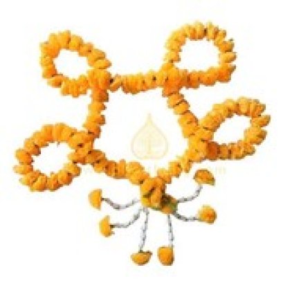 พวงมาลัยดาวเรือง(ดอกใหญ่) ยาว 1 เมตร **ผ้าจริง**