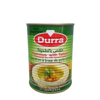 Durra hummus with tahini in can