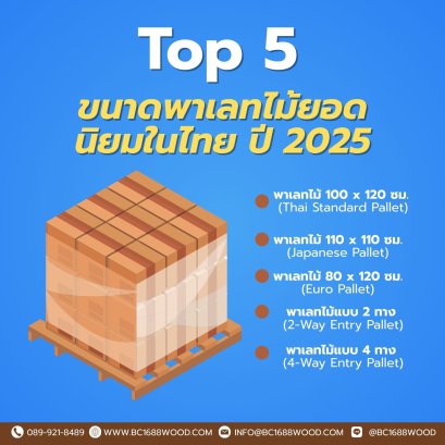 Top 5 ขนาดพาเลทไม้ยอดนิยมในไทย ปี 2025