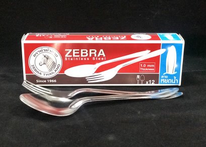 ช้อน+ส้อม ลายหยดน้ำ ตราม้าลาย