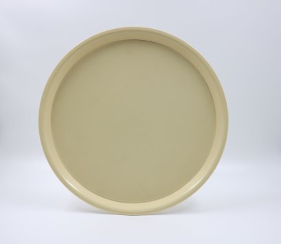 ถาดกันลื่นทรงกลม สีครีม