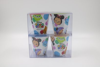 ชุดแก้วน้ำเหลี่ยม 3.5&quot; ลาย ซูมๆ (1x4)