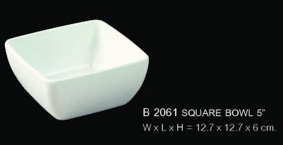 ชามสี่เหลี่ยม 5 นิ้ว