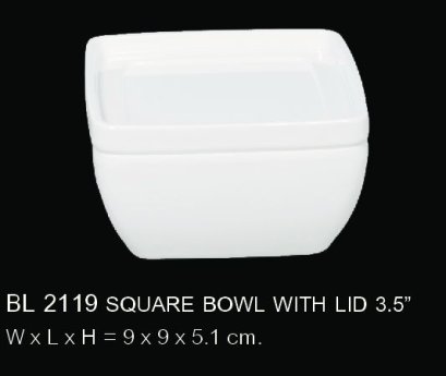 ฝาชามสี่เหลี่ยม 3.5 นิ้ว