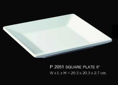 จานสี่เหลี่ยม 8 นิ้ว