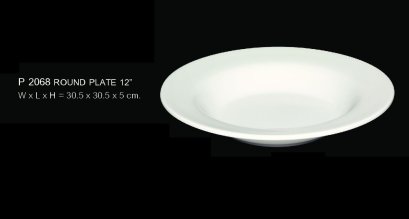 จานกลมทรงลึก 12 นิ้ว