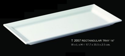ถาดสี่เหลี่ยมผืนผ้า 14 นิ้ว