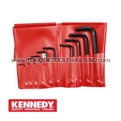 KEN-601-0970K ชุดประแจหกเหลี่ยม 10 ตัว พร้อมซอง (1/16 x 1.3/4 - 3/8 x 4.1/4 นิ้ว)