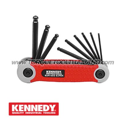 KEN-602-8390K ชุดประแจหกเหลี่ยมหัวบอล 9 ตัว 5/64 - 1/4 นิ้ว