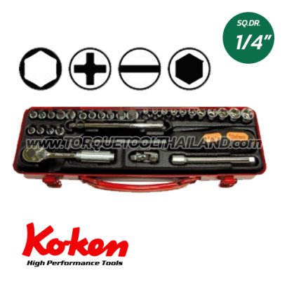 2257M+C บล็อกชุด 6P (SQ.DR.1/4&quot;)  Socket Set