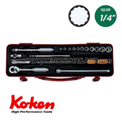 2261A+C บล็อกชุด 12P (SQ.DR.1/4&quot;)  Socket Set