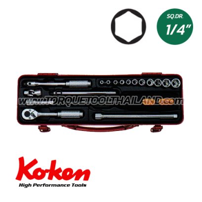 2261HM+C บล็อกชุด 6P (SQ.DR.1/4&quot;)  Socket Set